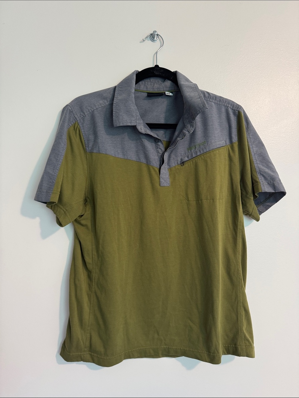 Marmot Men's Two-Tone Olive and Gray Polo Shirt